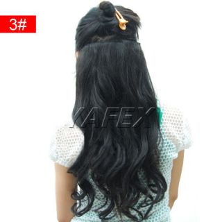   Womens long extension clip on curl curly wavy hair Joanna Kitten