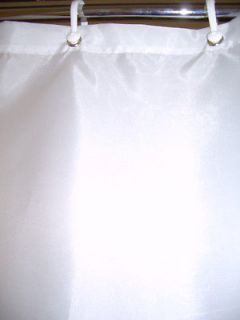 EXTRA WIDE 250cmx180cm LONG SHOWER CURTAIN PLAIN WHITE (100% POLYESTER 