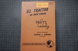 CAT Caterpillar D2 Tractor Dozer Crawler Parts Manual 3J book catalog 