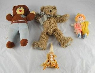 Lot of 4 Plush Stuffed Toys Ideal Smokey Ranger Boyds Bear Dan Dee 
