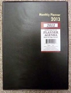   NEW 2013 MONTHLY EXECUTIVE DELUXE OFFICE SCHOOL AGENDA PLANNER BLACK