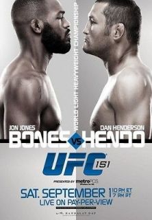 UFC 151 MINI POSTER JON BONES JONES vs DAN HENDO HENDERSON