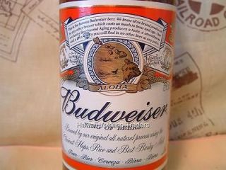 Budweiser Hawaii ALOHA Label ~ Glass 12oz Bottle ~ RARE