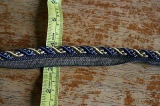 powder blue gold Lip twisted Cord Fabric Trim trimming by the yard