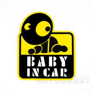 Cute Baby in Car Reflective Warning Sign Window Vinyl Decal Sticker 