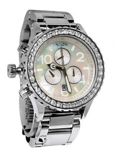 Nixon A037710 42 20 chrono crystal dial stainless steel band unisex 