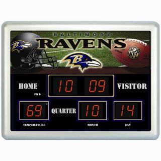   Ravens NFL Football Scoreboard Digital Wall Clock w/ Temp & Date