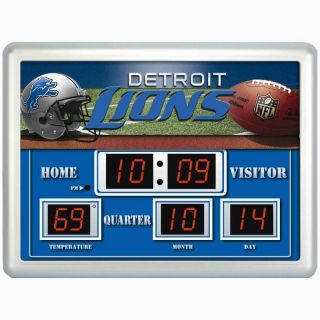   Lions NFL Scoreboard Digital Wall Clock w/ Temperature and Date
