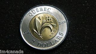 1608  2008 Canada 2 Dollar Toonie Ville de Quebec City Uncirculated 