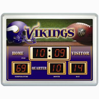   Vikings NFL Football Scoreboard Digital Wall Clock w/ Temp and Date