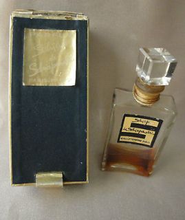 Rare Vintage Schiaparelli SCHIAP Parfum Bottle w/ Glass Stopper 