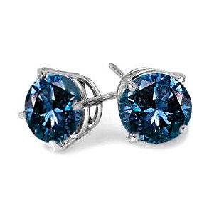 Carat tw Blue Diamond Stud Earrings in 14K White Gold