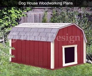 Dog House Plans Gambrel / Barn Roof Style Design 90203B, Pet Size up 