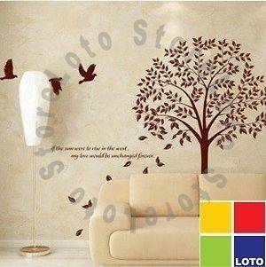 30 Colour Decorative Wall Paper Art Sticker Pipal large Tree + Birds 