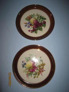 SET OF TWO 8 1/4 Diameter VIntage Decorative Fruit Plates