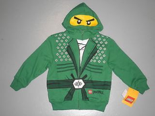 NWT LEGO NINJAGO LLOYD Boys Hoodie Sweatshirt size 5 Costume Green 