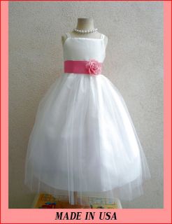 NEW FLOWER GIRL BRIDESMAID PAGEANT DRESSES IVORY GUAVA