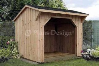 Firewood Storage Shed Plans, Saltbox Roof 70808