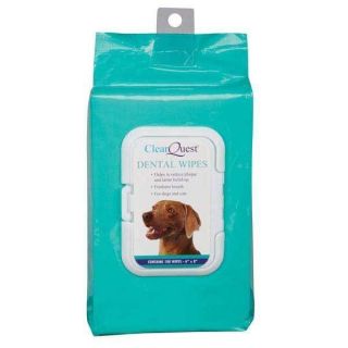CLEARQUEST MOISTENED DENTAL WIPES DOGS AND CATS SAFELY REMOVE PLAQUE