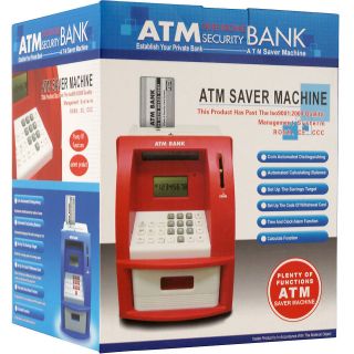 Deluxe ATM Toy Bank w/ ATM Card   Red