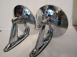 VINTAGE STYLE ROUND CHROME MIRRORS universial for any car
