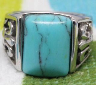 blue stone Design 316L Stainless steel rings Jewelry D092 Size 5.5 7 8 