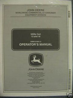 John Deere 13 18 Utility Cart Operator Manual L3