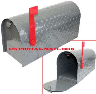 Steel metal Diamond plate Rural US Mailbox Postal Mail Box