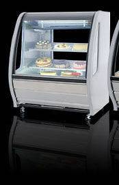 CURVED GLASS DELI BAKERY DISPLAY CASE REFRIGERATED**​**4 CASTERS 