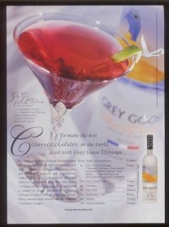 Grey Goose Vodka lOrange Cosmopolitan drink recipe ad