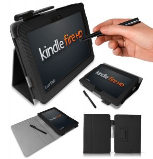   CARBON FIBRE BLACK  Kindle Fire HD (7 inch) Leather Stand Case