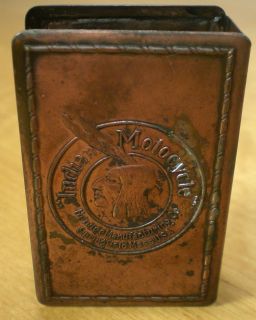 Rare Vintage INDIAN Motorcycle MATCHBOX HOLDER, Protector, Match Box 