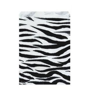 Paper Merchandise Bags 5 x 7   Zebra Print 100 Bags