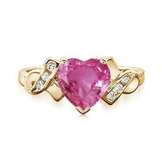 Heart Pink Sapphire Diamond Ring Select 14k White Yellow Gold Sz 3 13 