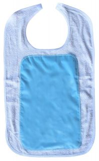 Terry Adult Cotton Bibs with Soft Vinyl Barrier and Velcro® Closure