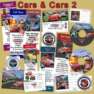   Cars & Cars 2 Stickers Thank U Candy Wrappers Peszd CD & DVD