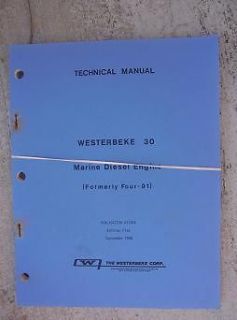 1980 Westerbeke 30 Marine Diesel Engine Technical Manual Formerly Four 