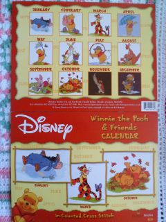 Disneys Winnie The Pooh & Friends Calendar Cross Stitch Pattern 