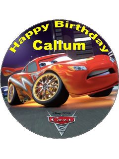 Personalised Cars 2 Lightning McQueen Special Edition Icing Cake 