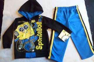 NEW Spongebob Squarepants Hoodie Zip Up Sweatshirt and Pants BOYS 