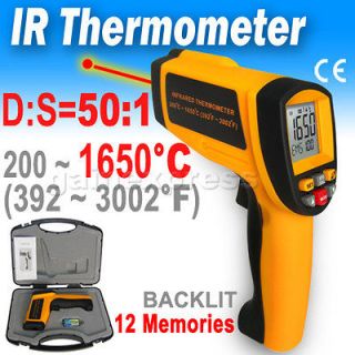 501 DS Digital Infrared IR Thermometer Pyrometer 392~3002°F 