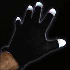 Black with White Tip LED Gloves Rave Lights Clothes DJ