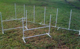 Dog Agility Equipment Beginner Set 6 Weave Poles + 2 Jumps