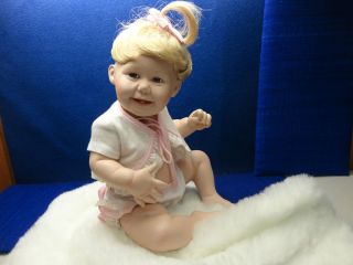 ASHTONE DRAKE BABY GIRL PORCELAIN DOLL WITH BLANKET BY TITUS TOMESCU