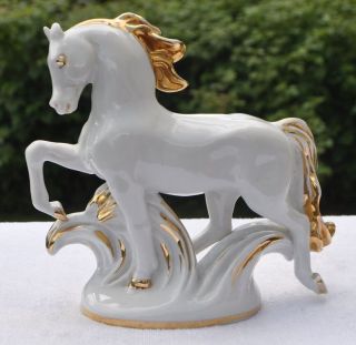 USSR Soviet Russia Large Porcelain Figurine HORSE STALLION LFZ Marked