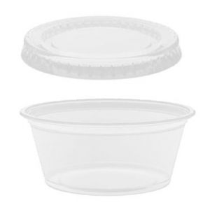 oz Plastic Soufflé Portion Cups   (200 Containers and 200 Lids)   2 