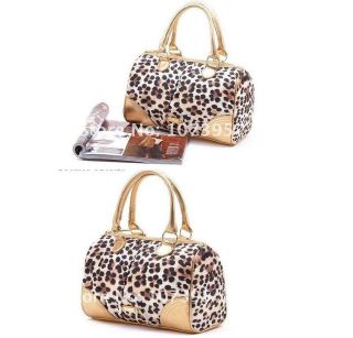 Victorias Secret Gold leopard print satin tote purse handbag