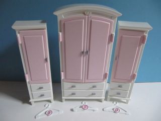   Section piece Barbie Pink White Armoire Clothing Closet w/Hangers Lot