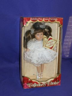   Collectors Choice Bisque Porcelain Ballerina Doll by DanDee 9 MIB