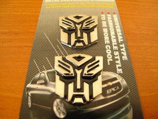 2P 3X3CM 3D Decal Emblem Transformer Autobot Metal Auto 3M Car Sticker